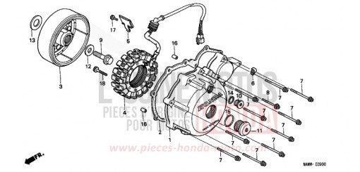 PANNEAU CARTER-MOTEUR G./ GENERATRICE XL600VX de 1999